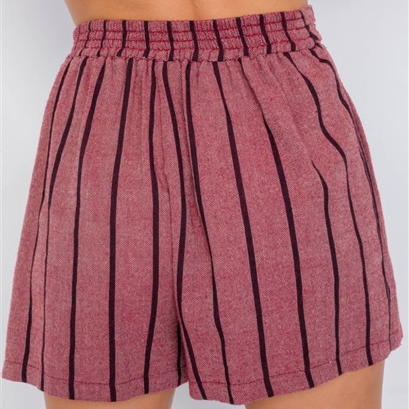 ♥️ Mauve Striped High-Waist Shorts - Picture 8 of 12